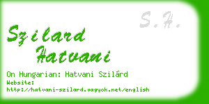 szilard hatvani business card